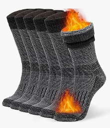 Unisex Black Cold Weather Socks