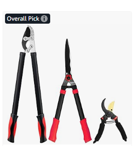 YRTSH Loppers Hedge Shears & Pruners Combo Set 3-Piece Hedge Clippers, Heavy Duty Tree & Shrub Care Kit for Yard, Lawn & Garden, Professional Branch Cutter Tree Trimmer for Indoor & Outdoor Gardening