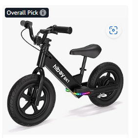 Hiboy Electric Balance Bike for Kids, 12-Inch Tires, 5.6/9 mph, Adjustable Seat, Up to 4.9 Miles, Electric Bike for Kids Ages 3–5