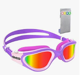 Kids Swim Goggles, P2mini Lite Clear Lens Anti-Fog UV Protection Comfortable Swimming Goggles for kids Age 6-14
