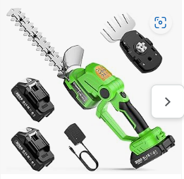 TaskStar 2-in-1 Hedge Trimmer Cordless: 20V Electric Bush Trimmer & Grass Shears - 2 PCS Rechargeable Battery, SK5 Blade, Rotating Handle, Lightweight Shrub Grass Clippers for Garden Yard Lawn
