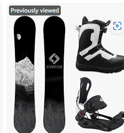 System MTN Snowboard and MTN Rear Entry Step in Bindings w/Pro Twist Boots Men's Complete Snowboard Package